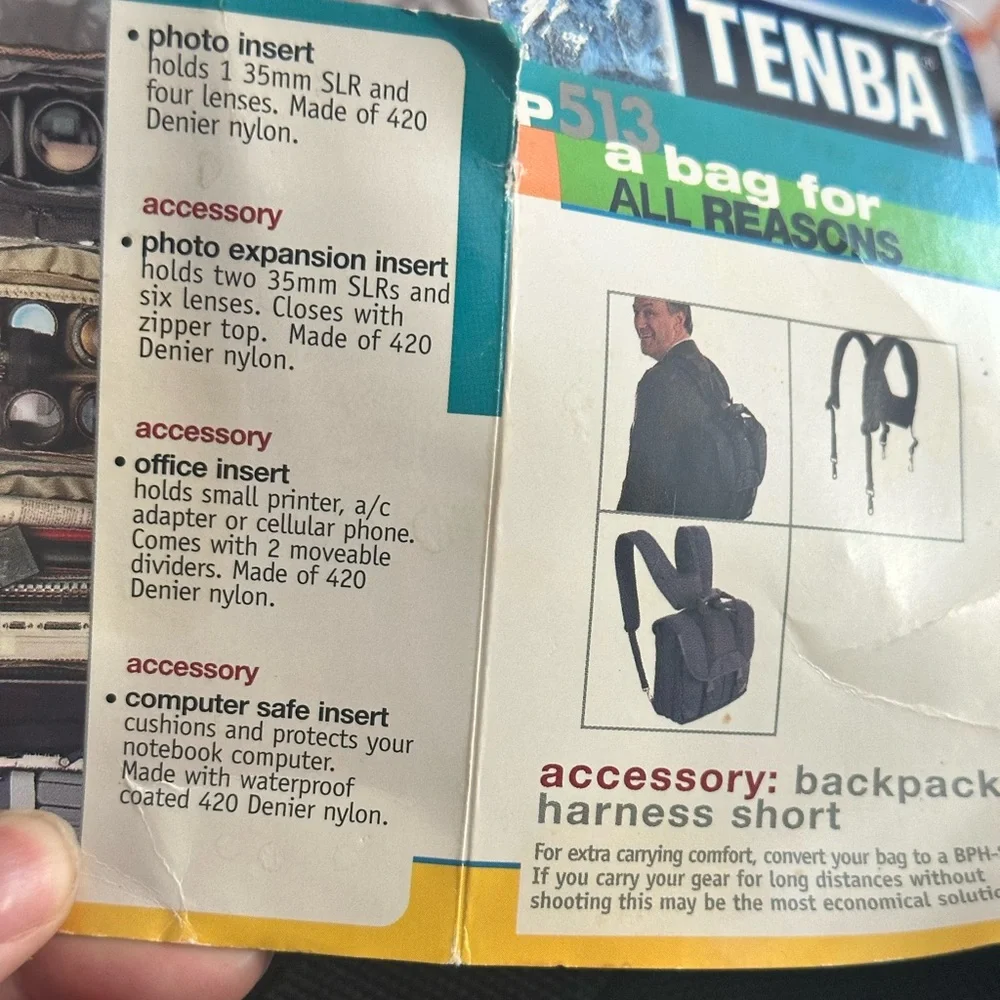 NEW TENBA p513 Black Camera Bag/Briefcase